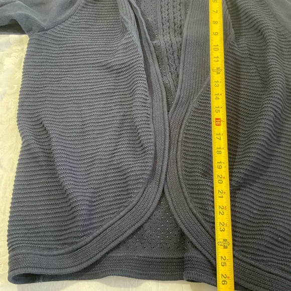 Talbots Women's Cotton Blend Open Front Navy BlueShawl Cardigan Sweater Size 1X - Picture 6 of 7